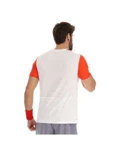 Camiseta Lotto Top Iv Blanco Rojo | Ofertas de pádel 2